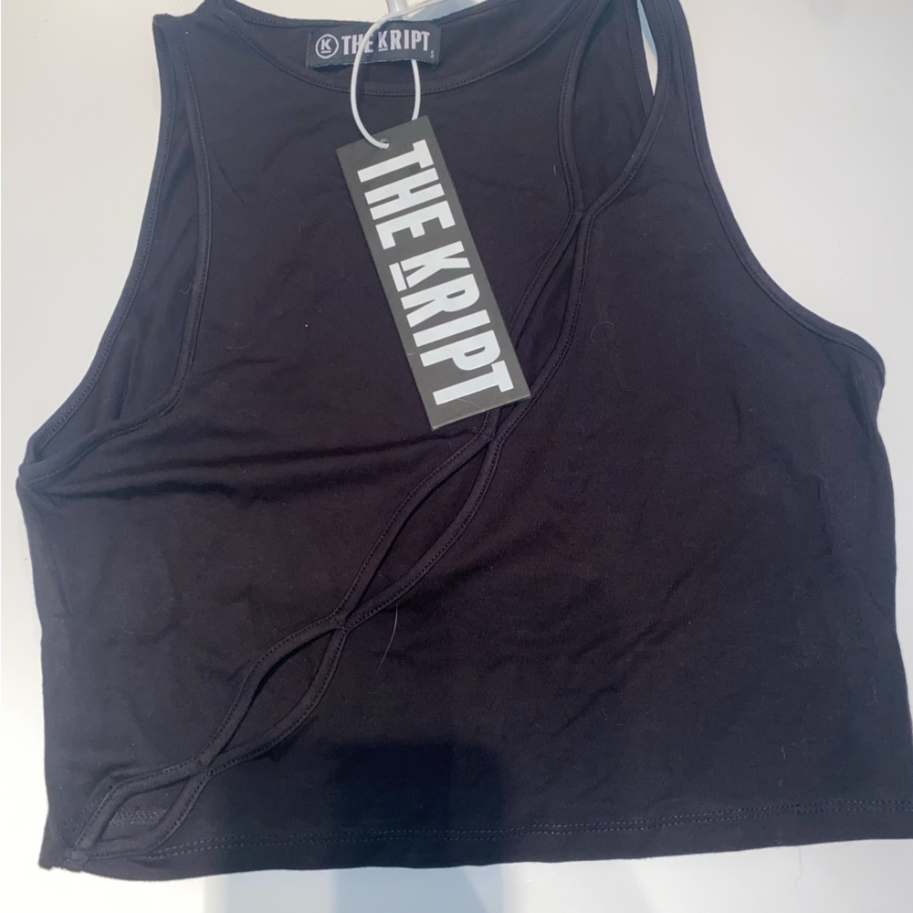 The Kript front cut out tank top crop